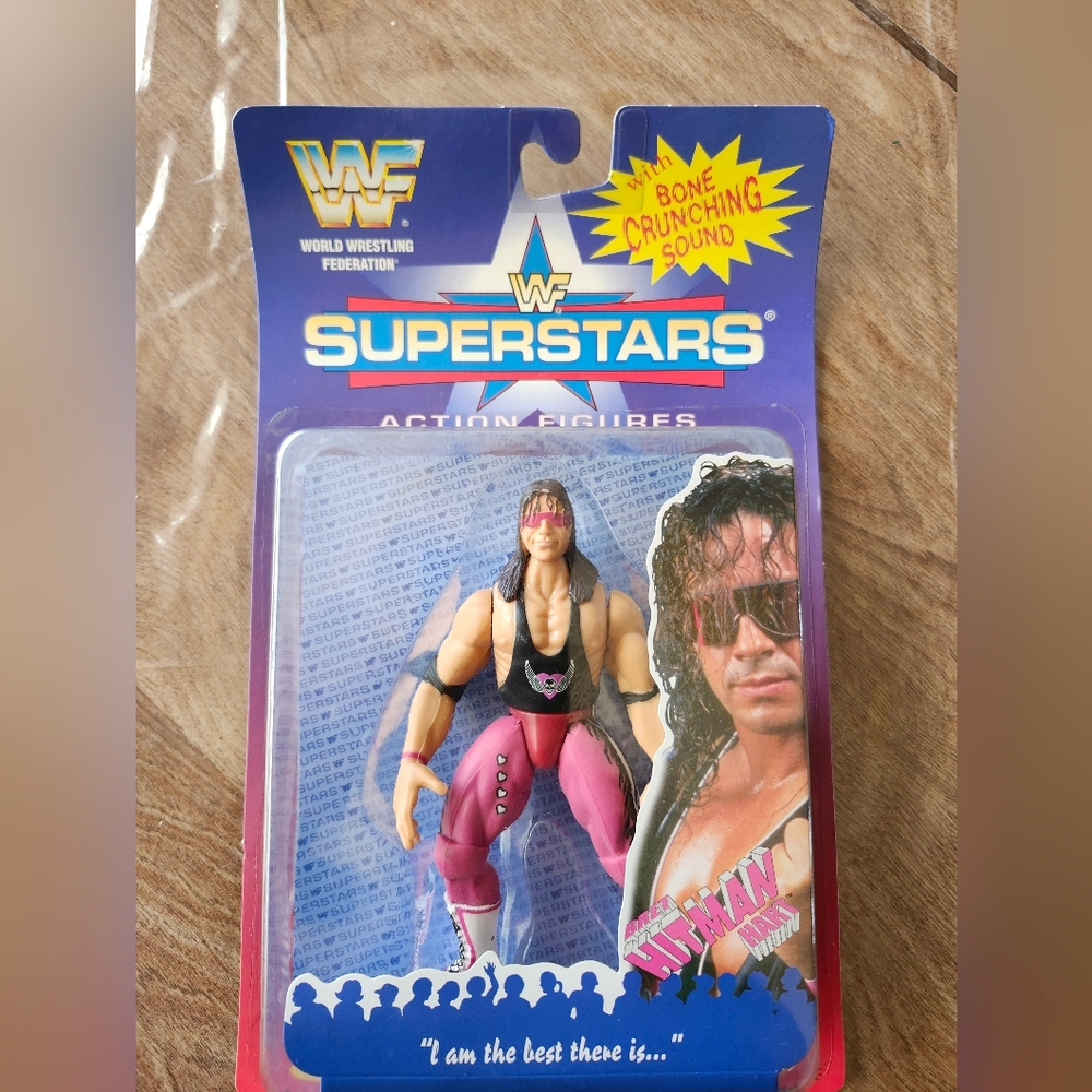 WWF Superstars Bret Hitman Hart with Bone Crunching Sound 1996 Jakks